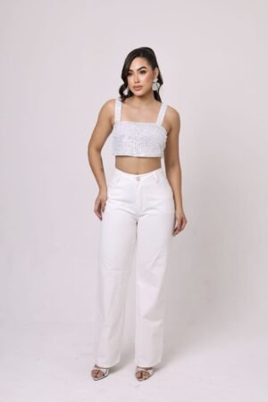 Calça wide leg off White
